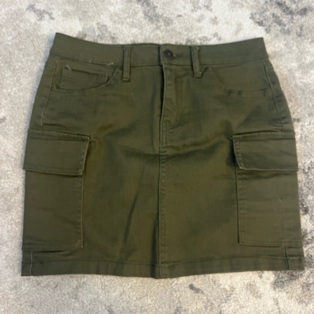 Olive Green Jean Skirt